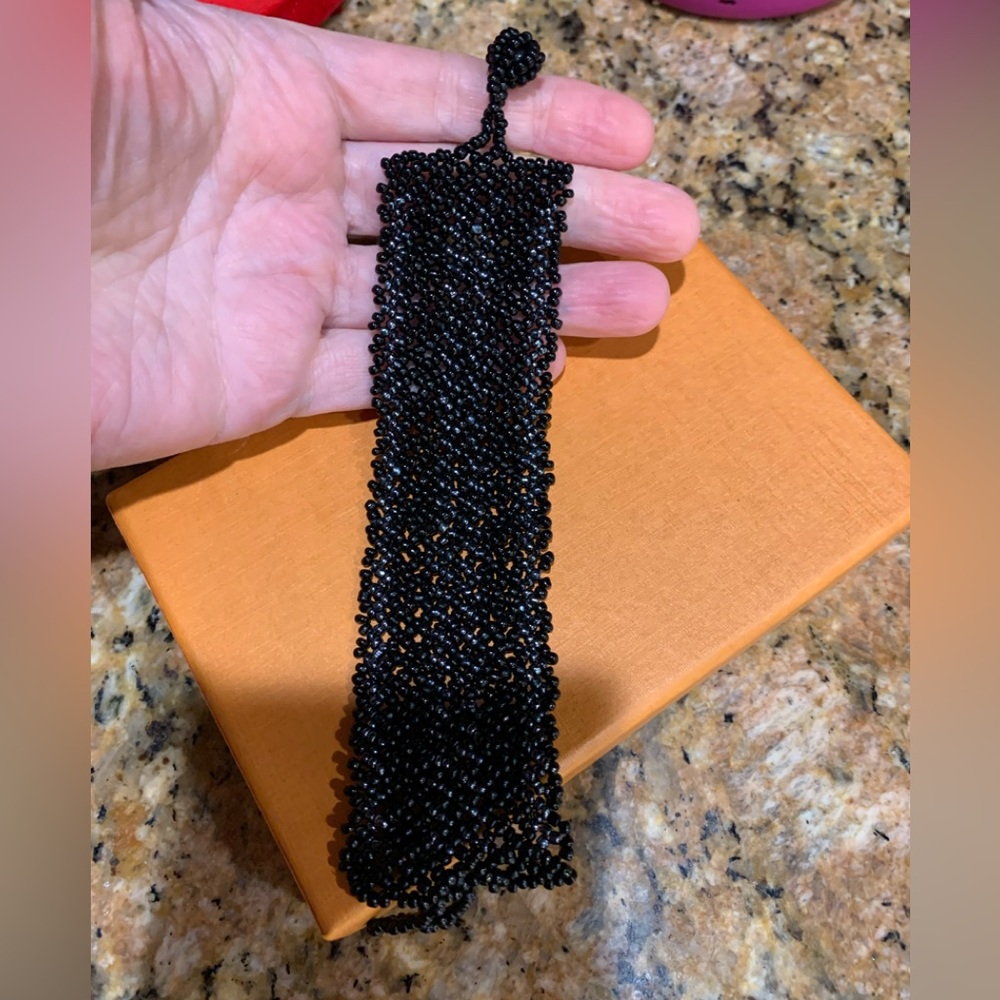 Stunning beaded black hand made bracelet. Must have for fashion diva. “Like new!